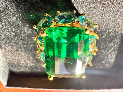 Zertifizierter natürlicher abgebauter brasilianischer Chrom & Paraiba Torumalin 10 kt Ring 18 K Gold
