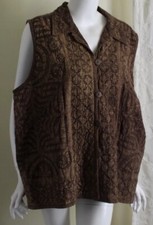 Cj Banks Sz 2x Amazing Art-to-wear Brown All Cut-away Fabulous Vest Jacket