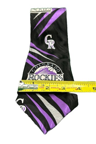 Vintage Ralph Marlin Colorado Rockies MLB Baseball Tie Necktie - Picture 2 of 4