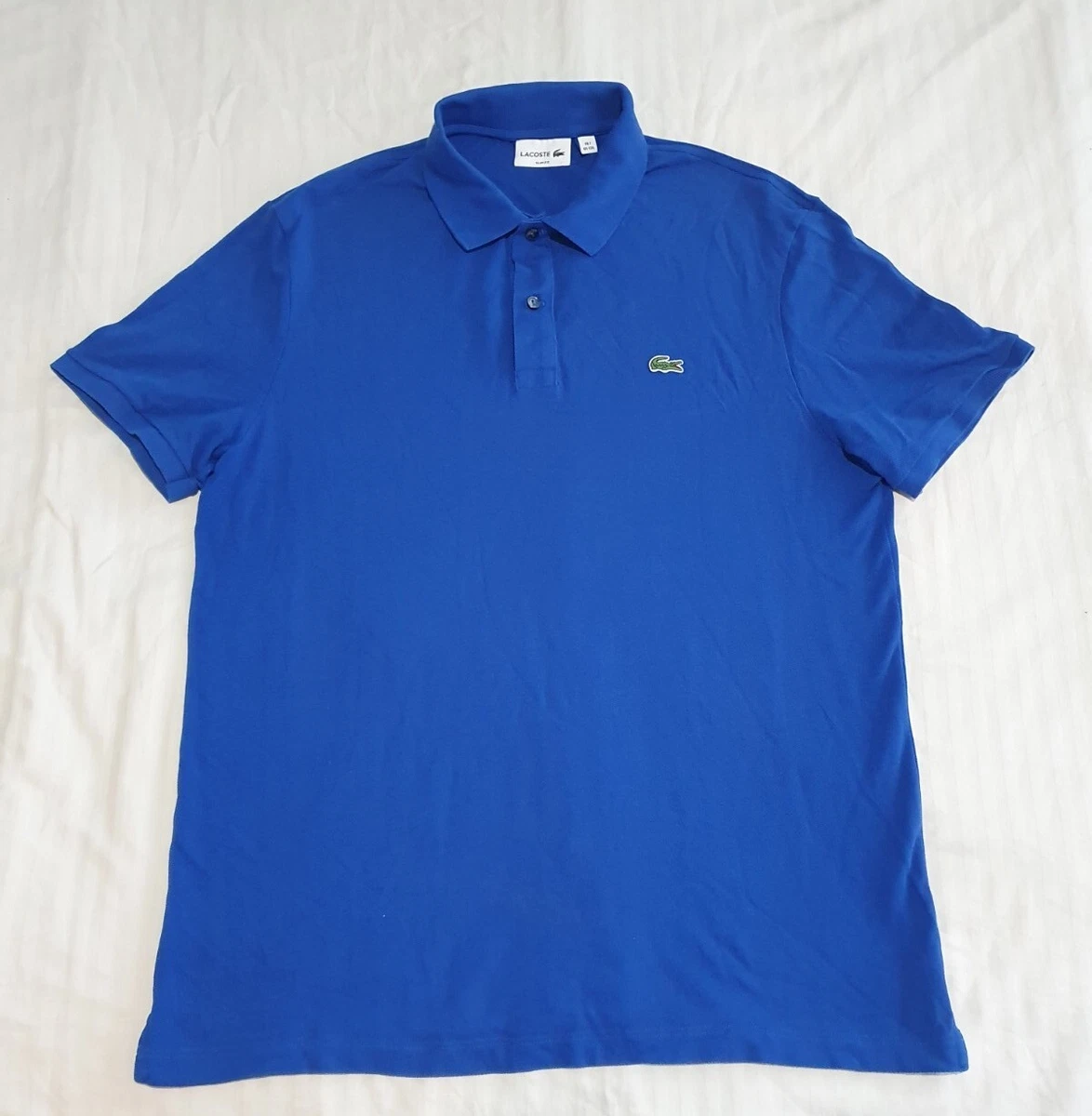 Lacoste Polo Shirt 8 XXXL 3XL Blue Classic Fit Mens Short