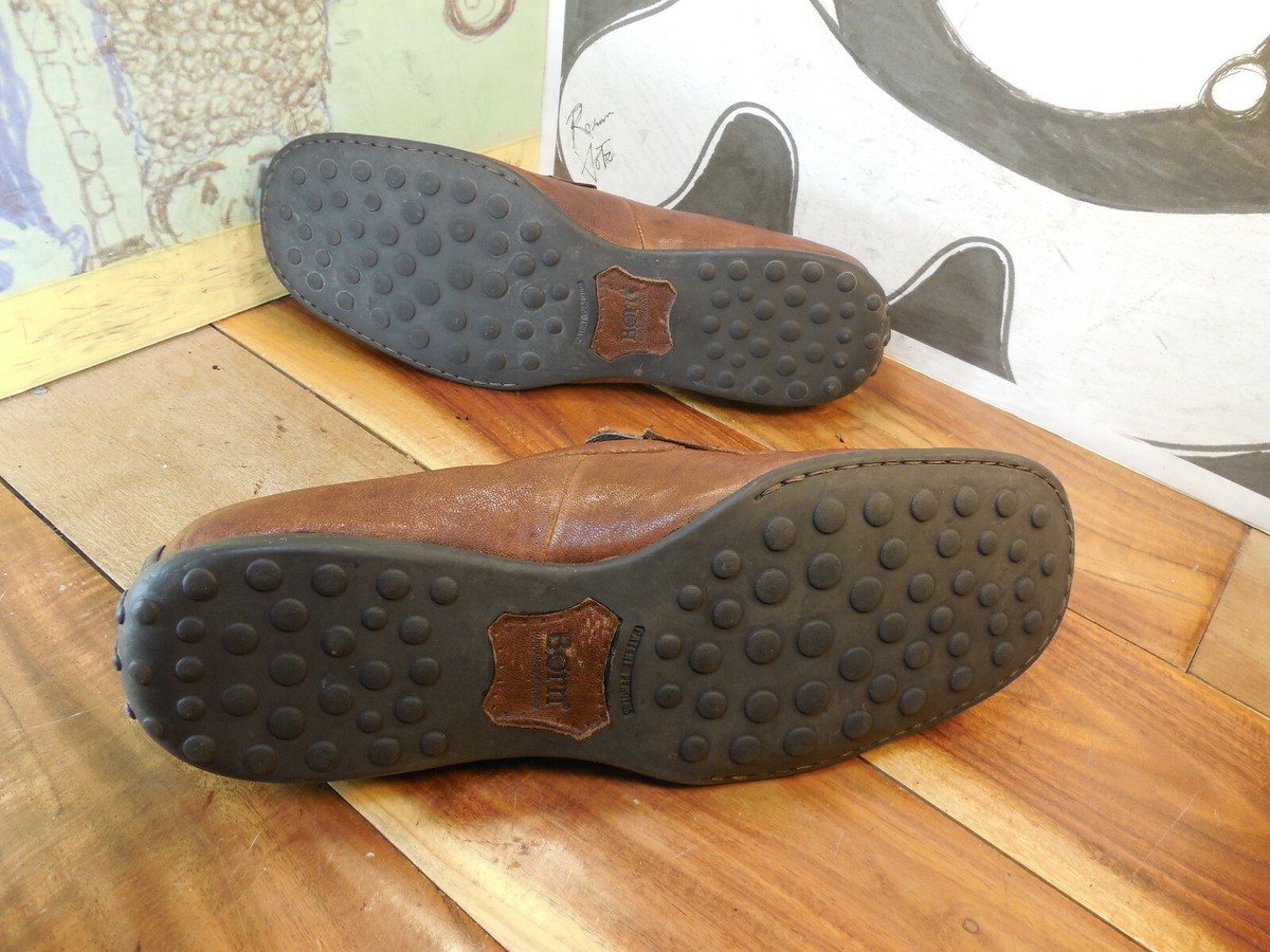 Born Brown Leather Driving Mocs Men