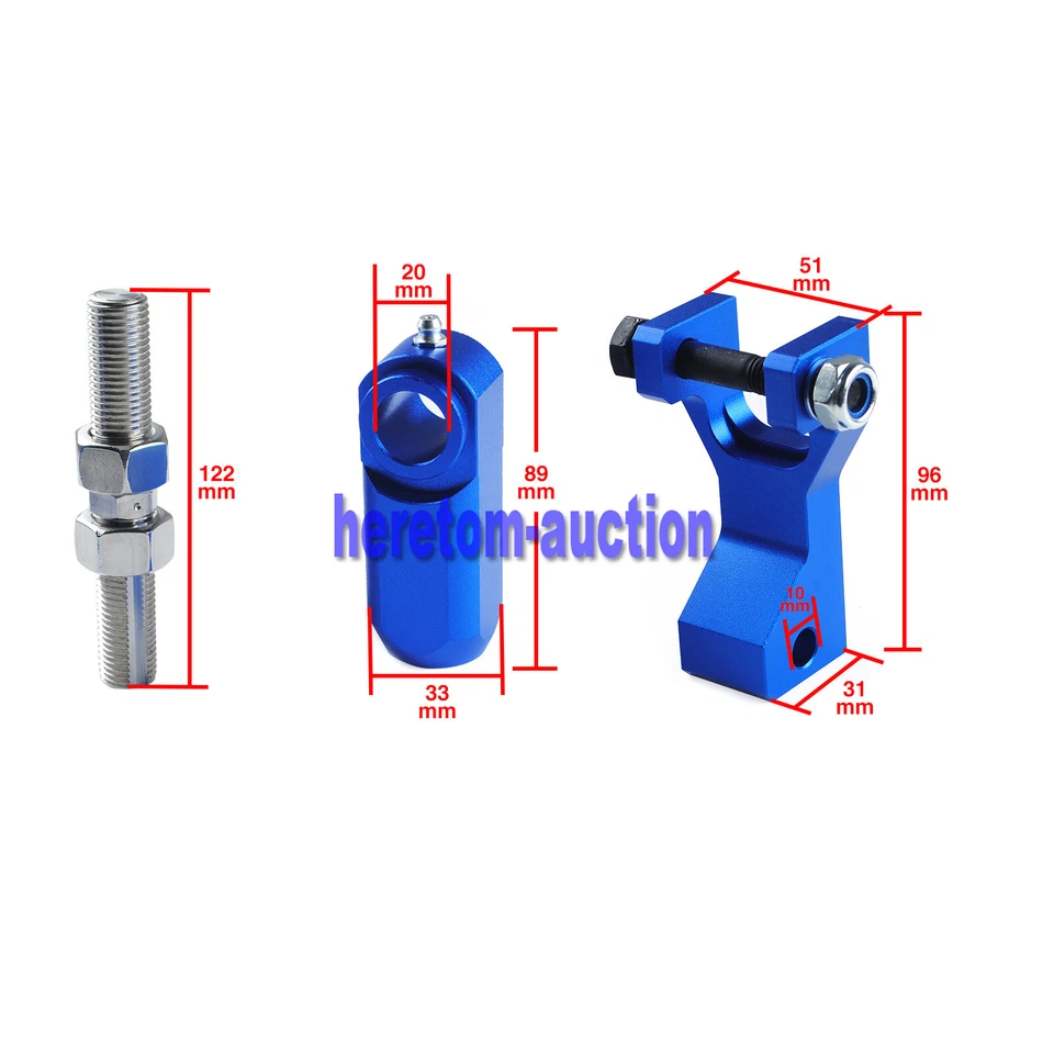 Front & Rear Lowering Kit Adjustable for Yamaha Raptor 700 350 660 700R ATV Blue - Image 2 of 4