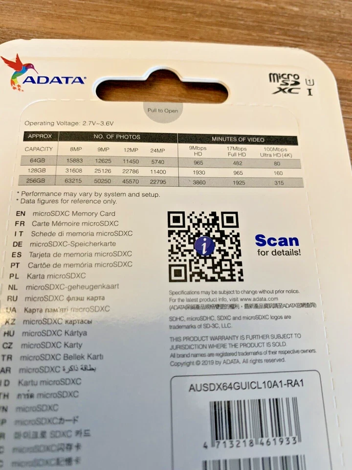 64 GB ADATA Premier micro SDXC Card with Adapter UHS-I Class 10 - Image 3 of 4