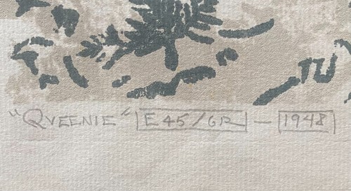 Frederick K. Detwiller Original Pencil Signed Colored Woodcut Titled "Qveenie" - Picture 5 of 8