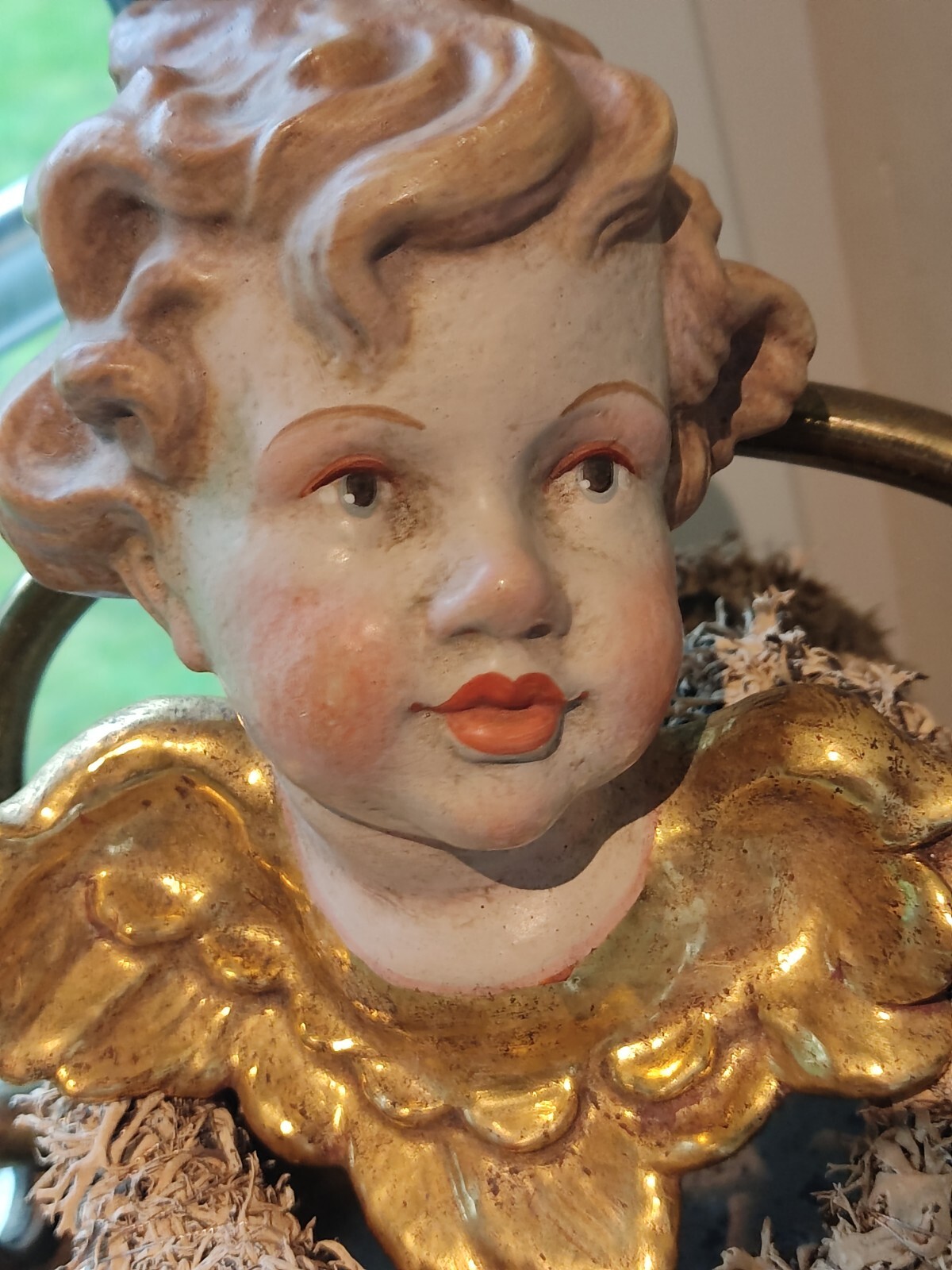 Engel Putte Holz geschnitzt Südtirol echtvergoldet alt antik Barock Schnitzerei