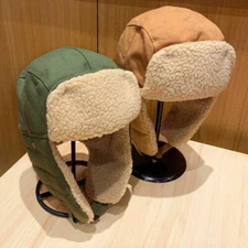 Men Winter Ear Flap Trapper Hat Face Mask Fur Aviator Trooper Warm Snow Ski Hat