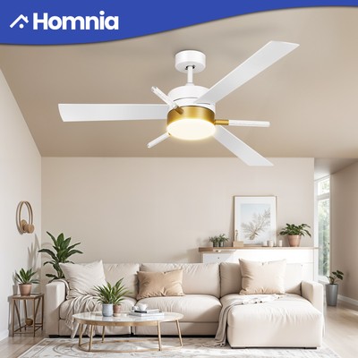 60 Inch Modern Quiet Ceiling Fan w/ Adjustable Light Remote Control Crystal Rods