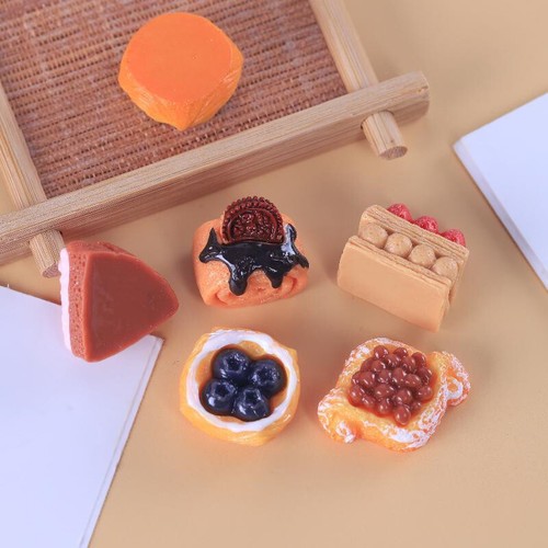 5Pcs 1/12 Dollhouse Cake Bread Set Dollhouse Kitchen Dessert Food DecoratiJO - Picture 4 of 5
