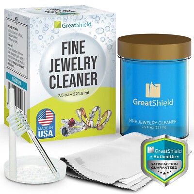 Fine Jewelry Cleaning Solution Kit With Brush Safely Clean Gold