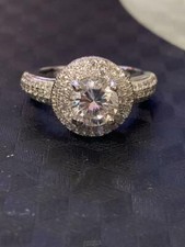 Cubic Zirconia Engagement Ring Silver Size 6