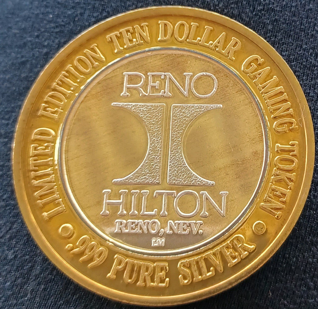 Reno Hilton 10 Gaming Casino Token .999 SILVER Strike *495 eBay