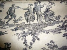 Le Telerie Toscane Luxury Cotton Tablecloth Italy Beige Black French Toile, New