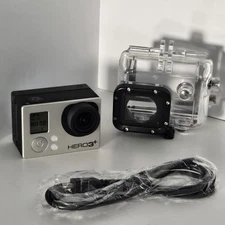 GoPro Hero 3 Plus Silver Edition With Waterproof Case Battery and Charge Cable