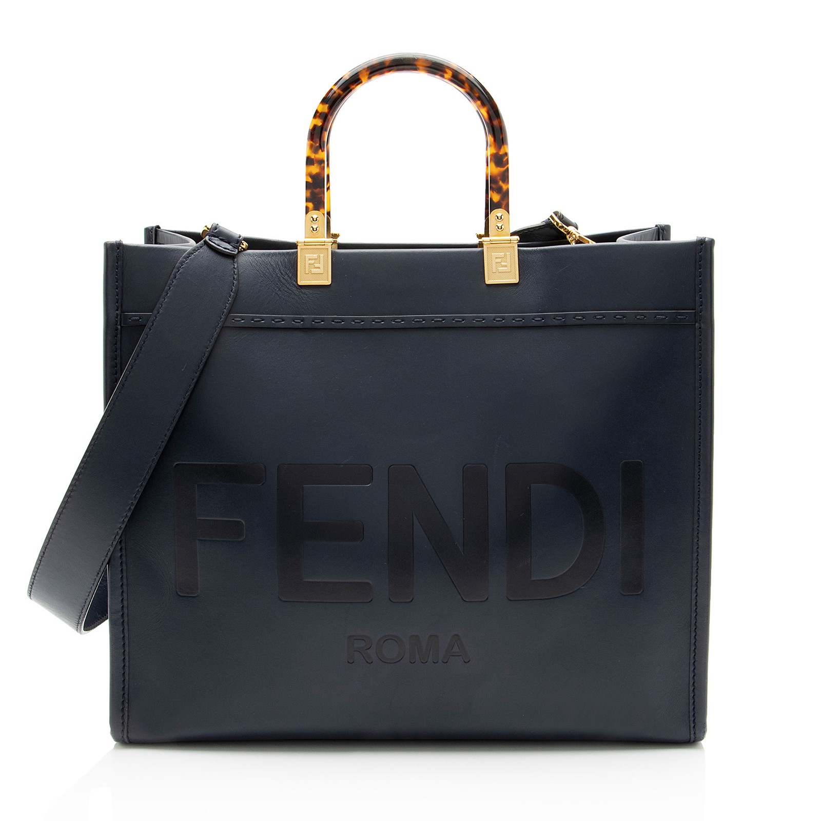 Fendi Leather Sunshine Medium Shopper Tote