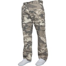 Kruze Mens Cargo Combat Trousers Army Camouflage Camo Casual Work Pants UK Sizes