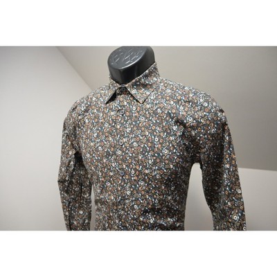 Express 1MX Button Down Dress Shirt Mens XS Floral Extra Slim Fit Stretch