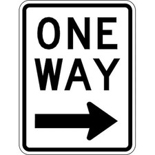Lyle R6-2R-18Ha One Way Traffic Sign, 24 In H, 18 In W, Aluminum, Vertical