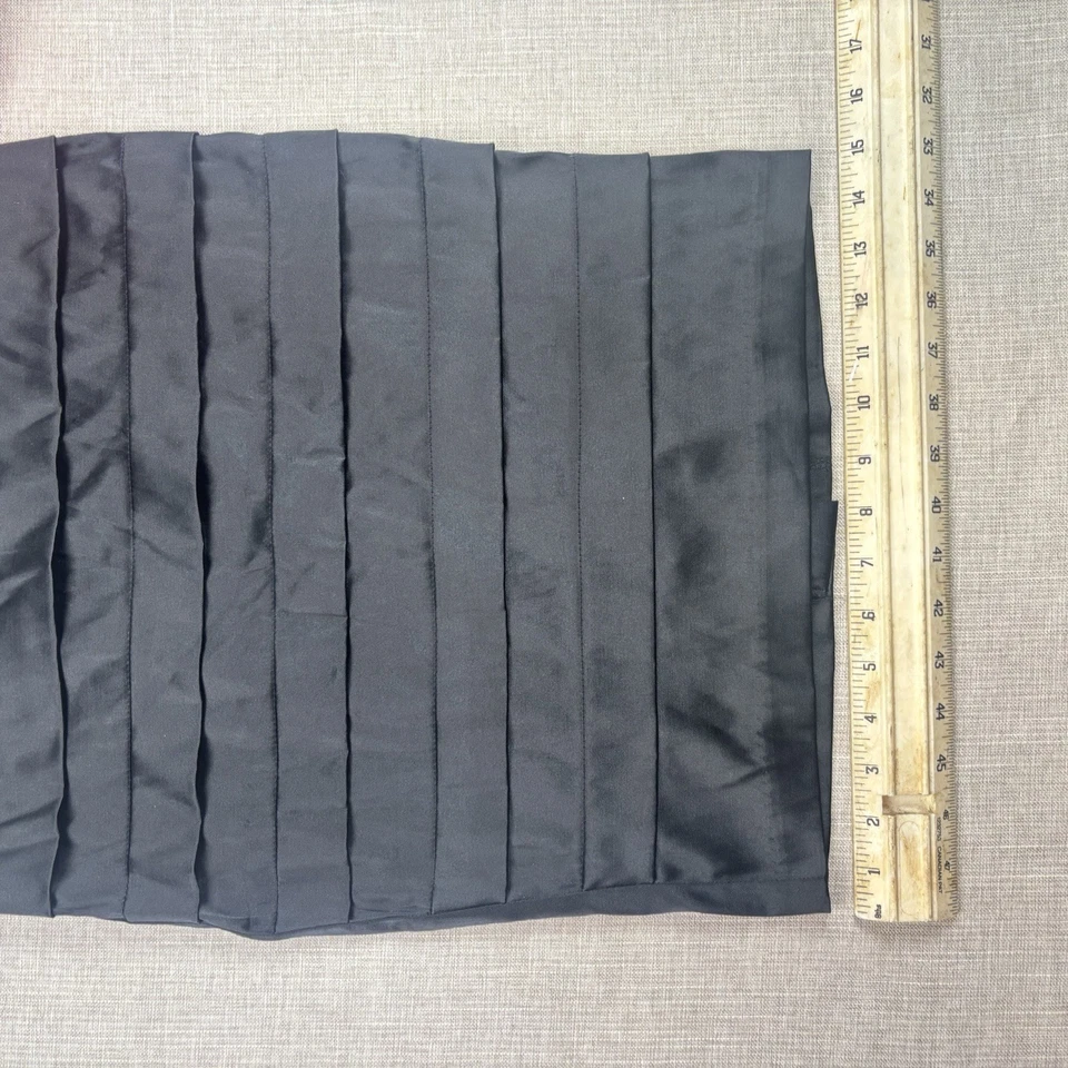 Black Pencil Skirt with Horizontal Pleats Front by Heart soul size 3 Back Slit - Image 4 of 4