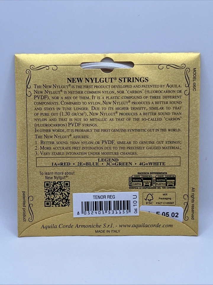 AQUILA TENOR UKULELE STRINGS - NYLGUT GCEA HIGH G TUNING - 10U - SUPERB STRINGS - Image 2 of 3