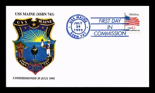 US COVER USS MAINE SSBN-741 FIRST DAY IN COMMISSION NAVAL CANCEL