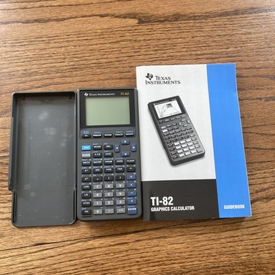 Texas instruments TI-82 graphing calculator with hard cover & Guide Book
