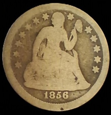 1856 Seated Liberty Dime - Small Date - 90% Silver - FREE SHIPPING!
