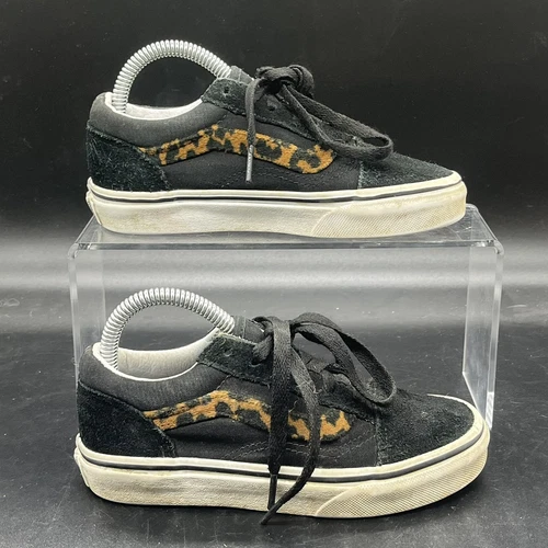 Vans off the wall scarpa classica stampa ghepardo bambini 13 casual nero scuola 500714