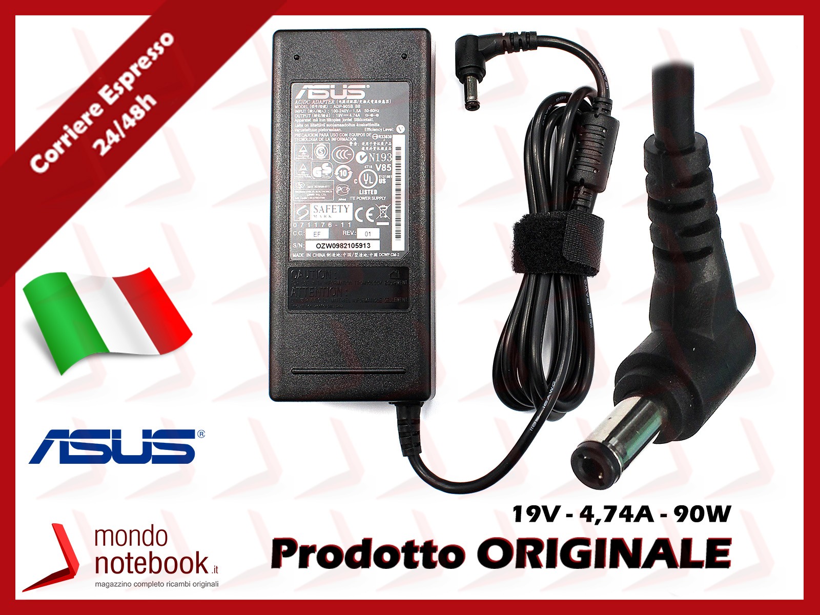ASUS Original 90W Laptop Power Adapter 19V 5.5x2.5mm 04G266006220