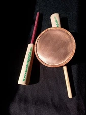 Double sided copper/slate turkey call with mahogany wood
