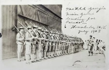 Great White Fleet USS Georgia (BB-15) HONOLULU HAWAII 2 RPPC Photo Postcard COPY