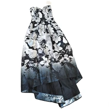 Alfred Sung High Low Bohemian Floral Print Strapless Gown Bridesmaid Size 0