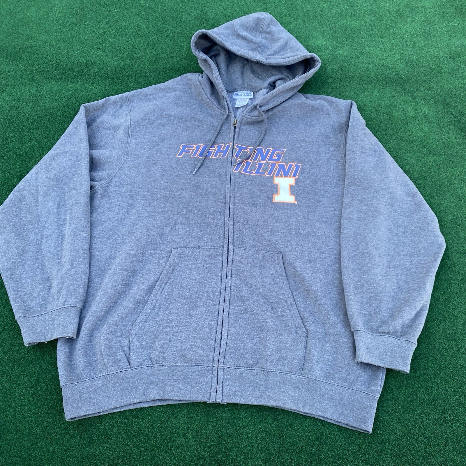 Illinois Fighting Illini Zip Up Hoodie Size 2XL  Majestic Section 101 NCAA