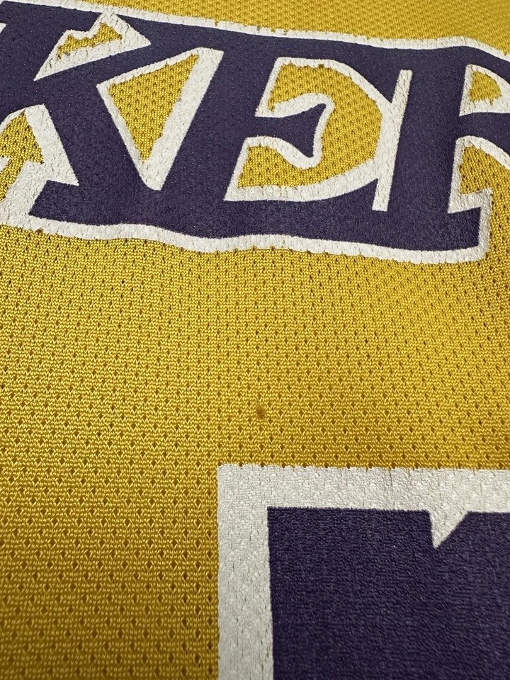 Vintage 90s La Lakers WILT CHAMBERLAIN Gold NBA Logo Champion Jersey Size48 Rare - Image 4 of 4