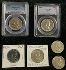 Franklin Half Dollars 90% Silver Lot Of 6. (2 Are Graded), With 1 Proof. Nice