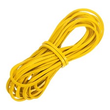 Flat Leather Cord, 5.5 Yard 3mm Leather String Strips for DIY Crafts Yellow