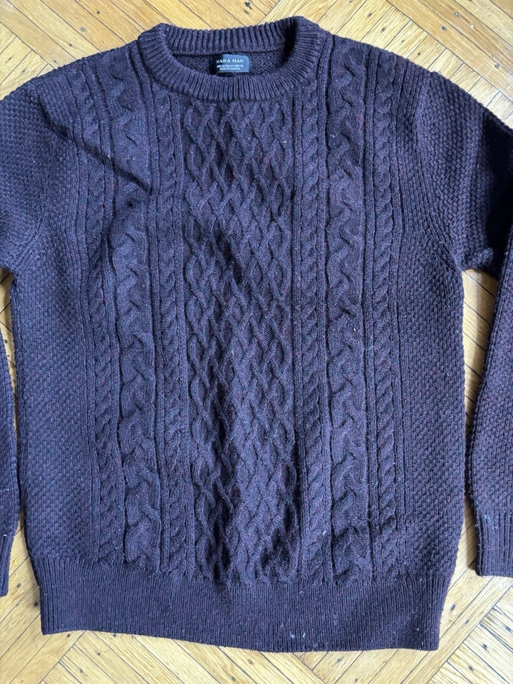 Pull Over Zara Borgoña Hombre Talla Mediana Foto 2 de 4