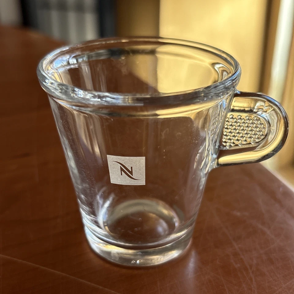 (2) Xícaras de café expresso Nespresso MINI vidro transparente com alças de aperto - 2,5 polegadas de altura - Imagem 3 de 4