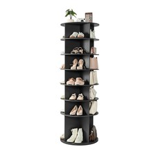 VEVOR 7 Tiers Rotating Shoe Rack Tower 360� Spinning Shoe Rack Display Black