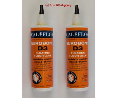 2PK CalFlor GL82114CF Eurobond D3 Floating Floor Glue Water Resistant T&G 16oz