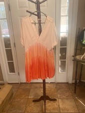 Women's Free People M Orange Pink Ombre Mini Dress