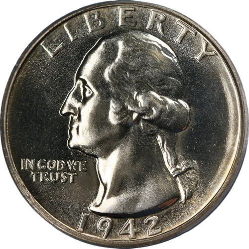 1942 Washington Quarter Proof PCGS PR65 Blazing White Gem Strong Strike