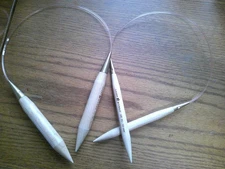 Lot of 2 Loopy Mango Maple Wood Circular Knitting Needles US 19 & 15