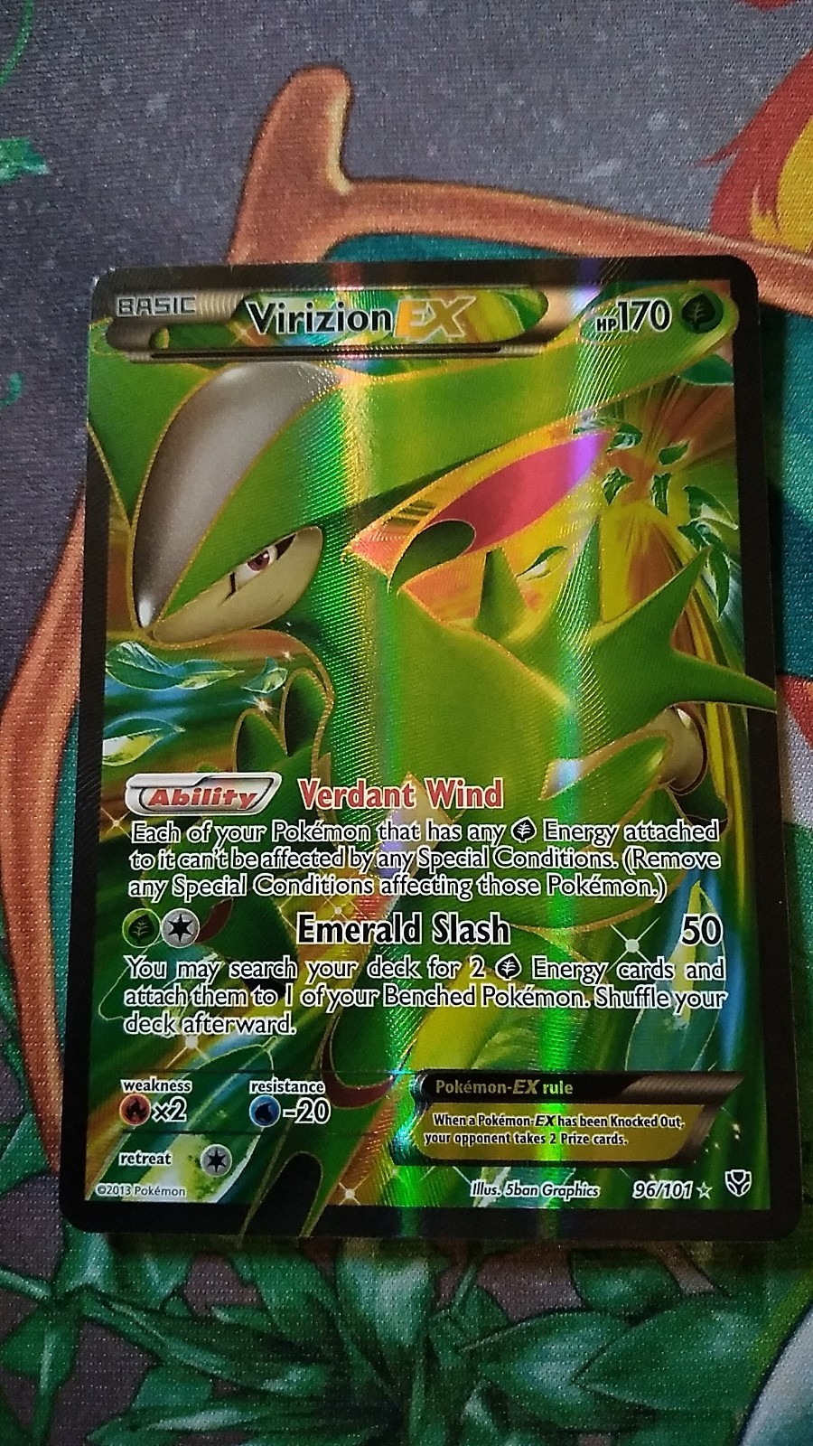 Pokemon Black & White Plasma Blast Virizion EX Ultra Rare Full Art 96/101 NM