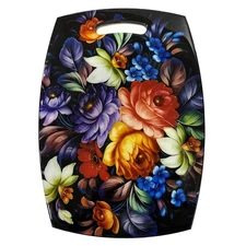STPGOODS Russian Zhostovo Flower Kitchen Cutting Board Wooden Serving Board 11.5