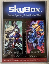 SUPERMAN MAN OF STEEL PLATINUM SERIES 1994 2-CARD PROMO SHEET, UNCUT, NM