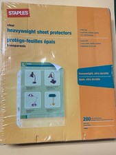 Staples Heavyweight Sheet Protectors 200 Top Loader Sheets