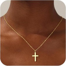 Cross Necklace for Women 14k Gold/Silver Plated Dainty Pendant Necklaces Trendy