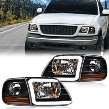 Led Drl Headlights Corner For 1997-2004 Ford F150 Expedition Clear Blackamber Led Drl Headlights Corner For 1997-2004 Ford F150 Expedition Clear Blackamber