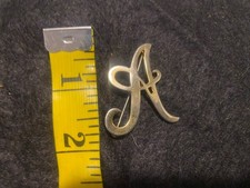 Gold Tone Script Letter A Initial Brooch Pin Monogram Fashion Jewelry