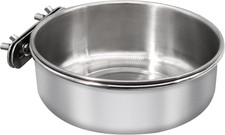 Large Bird Feeding Dish Cups,Parrot Food Bowl Cage with Clamp Holder Stainless S